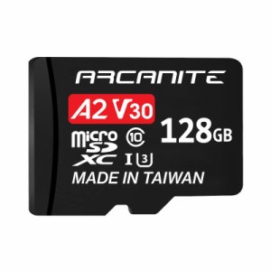  アルカナイト ARCANITE microSDXCカード UHS-I U3, A1, A2, V30, 4K, C10, SDアダプター付 (128 GB, A2)