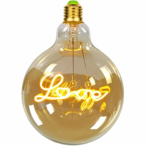 Tianfan Edison Bulb Vintage Giant LEDメント電球G125 4W E26エジソンネジ装飾電球クリア (Love)
