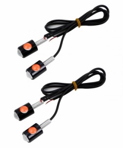 ミニ ウインカー 4個セット 12V バイク LED 汎用 ライト マイクロウィンカー 小さく 軽い 明るい (レッド発光)