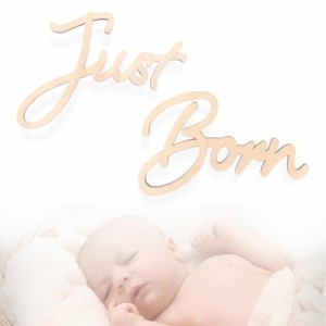 small valley 月齢フォト 木製 (Just Born or Hello World) ベビーフォト グッズ ニューボーンフォト (Just Born)