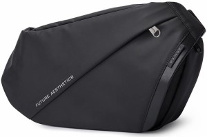 YESLAU ショルダー ワンショルダー メッセンジャー メンズ ボディ 肩掛け 斜めがけ 大容量 防水 YKK iPad収納可能 通勤 旅行 (ブラック)