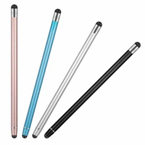 Hitchlike タッチペン スタイラスペン 4本セット 全機種対応 シリコンゴムペン先 極細 不要 iphone/iPad/Android/PC/スマホ対応 アルミ本
