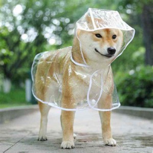 犬用レインコート ペットレインコート カッパ ポンチョ 小型犬 中型犬 大型犬 柴犬 耐水性 透明な合成樹脂 風よけ寒さ対策 着脱簡単 (XL)