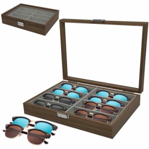 サングラス収納ケース メガネ収納ボックス 8本用 木製の眼鏡の収納ボックス コレクションケース ジュエリー収納 小物アクセサリ収納 眼鏡