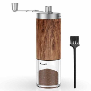 Parhatstor コーヒーミル 手挽き 粗調整可能 ステンレス臼 洗浄便利 キャンプ アウトドア 多様性 ブラウン プレゼント (Brown)