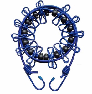 物干しロープ 洗濯ロープ 旅行 12個クリップ付き キャンプ用洗濯干し 防風 弾力 伸縮 携帯便利 旅行 キャンプ 室内 屋外 梅雨 部屋干し (