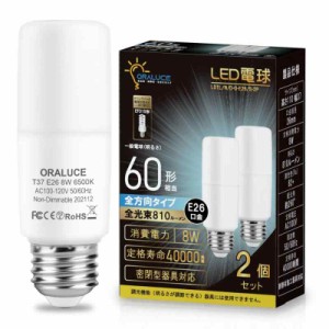 LED電球 T形タイプ E26 ２個入 (昼光色)