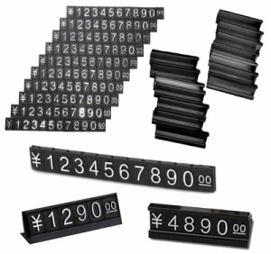 fogman プライスカード プライス台 セット プレート 値札 キューブ 価格表示 (ブラック)