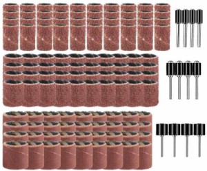 Wolfride 132個セット サンディングバンド ルーターヤスリ 電動ヤスリ 電動ルーター ドリルプレス用 ネイルオフ ネイルビット 180# 120# 