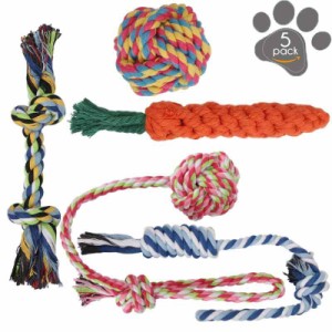 SUSWIM 犬ロープおもちゃ 犬おもちゃ 犬用玩具 噛むおもちゃ ペット用 コットン ストレス解消 丈夫 耐久性 清潔 歯磨き 小/中型犬に適用 