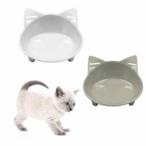 THAIN ペット食器 ペットボウル 猫食器スタンド ペット用食器 かわいい ペットフードボウル猫皿 食べやすい 滑り止め ダブルボウル 猫用