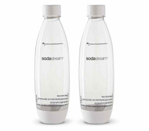 Sodastream Source オリジナル ホワイト 炭酸 再利用可能 ウォーターボトル 2個パック 1リットル BPAフリー - Play Source Power Spirit 