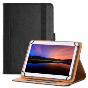 ProCase 9-10インチ 汎用タブレットケース スタンド フォリオケース タッチスクリーン タブレットに対応 角度調整可 書類やカード用ポケ