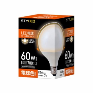 スタイルド LED電球 一般電球・ボール電球形 口金直径26mm (60W, 1個, 電球色)