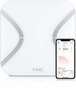 FiNC SmartScale (スマホ連動 体組成計 自動記録 Bluetooth)【薄型 高性能体重計 体重/BMI/内臓脂肪/体脂肪/体年齢/基礎代謝/皮下脂肪 11