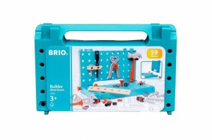 BRIO (ブリオ) ビルダー ワーキングベンチ 34596「全59ピース」対象年齢3歳~(大工さん 工具遊び おもちゃ 知育玩具 ごっこ遊び) ブルー