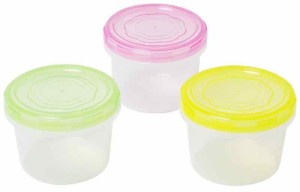 サンコープラスチック(SankoPlastic) 食品 保存容器 エブリーパック 丸型 No.2 浅型 3個組 カラフル