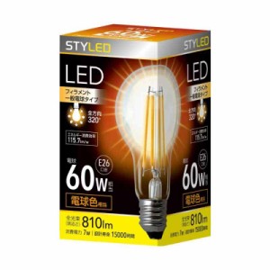 LED電球 クリア電球 E26 (一般電球形60W)