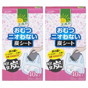 [ 介護用消臭剤 エールズ ]【まとめ買い】 介護用 おむつニオわない炭シート おむつ 尿取りパッド用 シートタイプ 40枚入×2個 大人用お