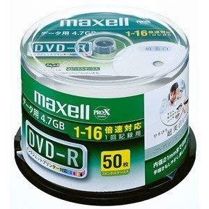 maxell データ用 DＶD-R 4.7GB 16倍速対応 インクジェットプリンタ対応ホワイト(ワイド印刷) 50枚 スピンドルケース入 DR47WPD.50SP A