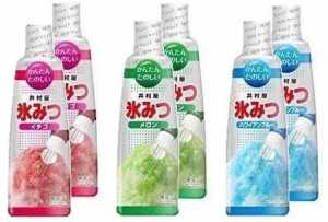 井村屋 かき氷シロップ 「 氷みつ 」 3種各2本計6本セット (いちご ・ メロン ・ ブルーハワイ) 各330g