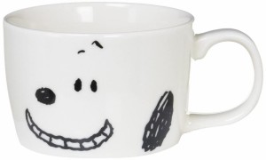 「 PEANUTS(ピーナッツ) 」 スヌーピー シンプルフェイス スマイル マグカップ 230ml 白 612102