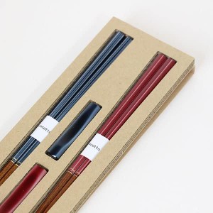 夫婦箸 箸置き エスクード ペア 木製 箸 セット おはし めおと箸 国産 日本製 ギフト プレゼント