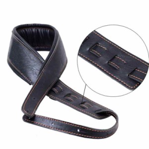 ギターストラップ ベースストラップ レザー Guitar Strap,Soft Leather Guitar Strap&Bass Strap 幅9cm 長さ調整103-153cm 2つのギターピ