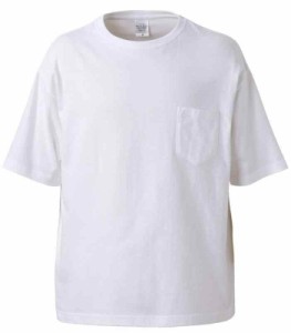 [ユナイテッドアスレ] 5.6オンス ビッグシルエット Tシャツ(ポケット付) 500801[メンズ] (ホワイト, L)