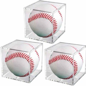 野球ボールケース 透明 クリア 四角 ベースボール 変色を防止す UV対策のボールケース 保管 コレクション 透明ケースホルダー お土産収納
