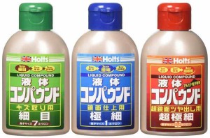 ホルツ 酸化アルミニウム 補修用品 コンパウンド リキッドコンパウンドミニセット(細目/極細/超極細) 80mlx3本セット Holts MH956