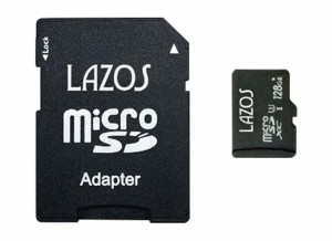 LAZOS microSDXC メモリーカード 128GB UHS-I U3 CLASS10 紙パッケージ