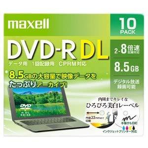 マクセル(Maxell) データ用DVD-R DL ひろびろワイド(美白)レーベルディスク（2〜8倍速 CPRM対応） DRD85WPE.10S