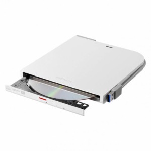 BUFFALO バッファロー USB3.1(Gen1)/3.0 デスクトップパソコン対応 外付け DVD/CDドライブ バスパワー Wケーブル(給電ケーブル付き) 薄型