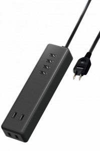 エレコム 電源タップ USBタップ 3.4A (USBポート×4 コンセント×2) 1.5m ECT-0415 (ブラック)