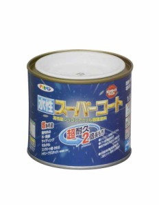 アサヒペン 塗料 ペンキ 水性スーパーコート 1/5L 白 水性 多用途 ツヤあり 1回塗り 超耐久 ロングライフペイント 特殊フッ素樹脂配合 サ