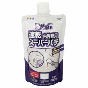 アサヒペン(Asahipen) ワンタッチ速乾スーパーパテ 200ML W001 ホワイト