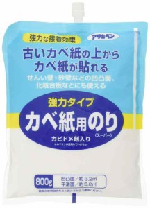 アサヒペン 壁紙用 強力タイプ カベ紙用のり 800G No.774 強力な接着効果 水でうすめずそのまま使える カビドメ剤配合 シックハウス対策