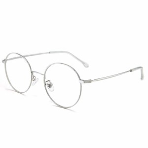 [Cyxus] シクサズ ブルーライトカットメガネ 度なし 透明レンズ PCメガネ 輻射防止 ファッション眼鏡 ステンレス お洒落 男女兼用 ((04)-