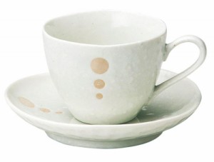 宗峰窯 コーヒーカップ ドット カップアンドソーサー 白 カップ:φ8.3×6.5cm(200cc) ソーサー:φ13.5×2.7cm 751-52-463