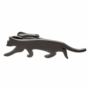 Yoursfs ネクタイピン ねこ かわいい タイピン 真鍮製 おしゃれ おもしろ メンズ ネクタイ ピン アクセサリー プレゼント (散歩する猫-黒
