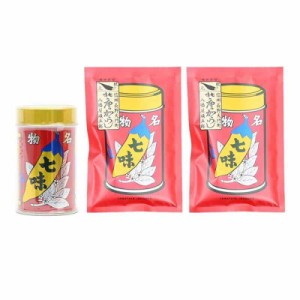 八幡屋礒五郎の七味唐辛子セット（14ｇ 1缶 + 18g 2袋セット）