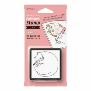 ミドリ スタンプ 浸透印 動物 (ネコ柄)