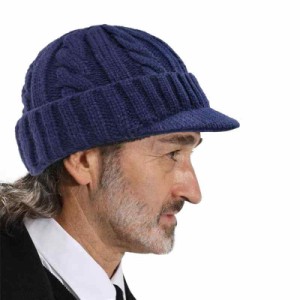 [Clape] つば付きニット帽 秋 冬 ニット帽 メンズ ニットキャップ 暖かい ニットキャスケット 防寒 保温 ツバ付き細ケーブルニット帽子 