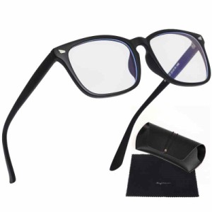 [mujina] ブルーライトカット メガネ 度なし JIS規格 超軽量 TR90フレーム PCメガネ UVカット パソコン用 視力保護 ウェリントン型 伊達