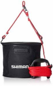 シマノ(SHIMANO) 釣り用バケツ・バッカン 水汲ミバッカン BK-053Q 17cc/19cm/21cm (ブラック, 21cm)