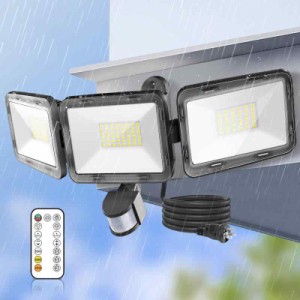 CLY LEDセンサーライト 屋内/屋外使用可 人感センサー LED投光器 70W 昼白色 6500K フラッドライト リモコン操作 自動点灯/消灯 超高輝度