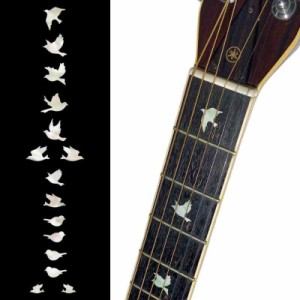 Jockomo DOVE・鳩 (Whiteパール) ギターに貼る インレイステッカー