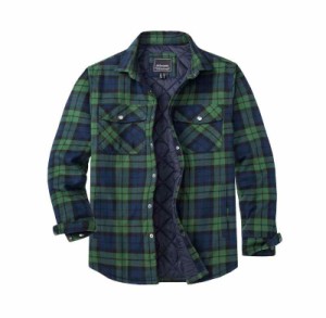 [KEFITEVD] ジャケット メンズ フランネル チェックシャツ 大きいサイズ シャツジャケット 厚手 キルティング アウトドア 防寒 アウター 