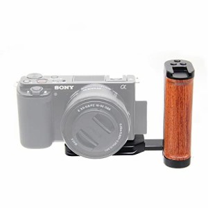 カメラ用木製ハンドル Koowl製作、ユニバーサルカメラモデル、左手グリップ、内蔵コールドシューマウント、Arca規格プレートがあり、L型
